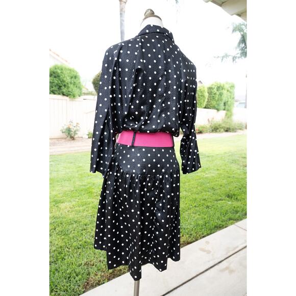 Black and White Polka Dot Pin Up Girl Dinner Swing Retro Dress Halloween - Picture 8 of 9